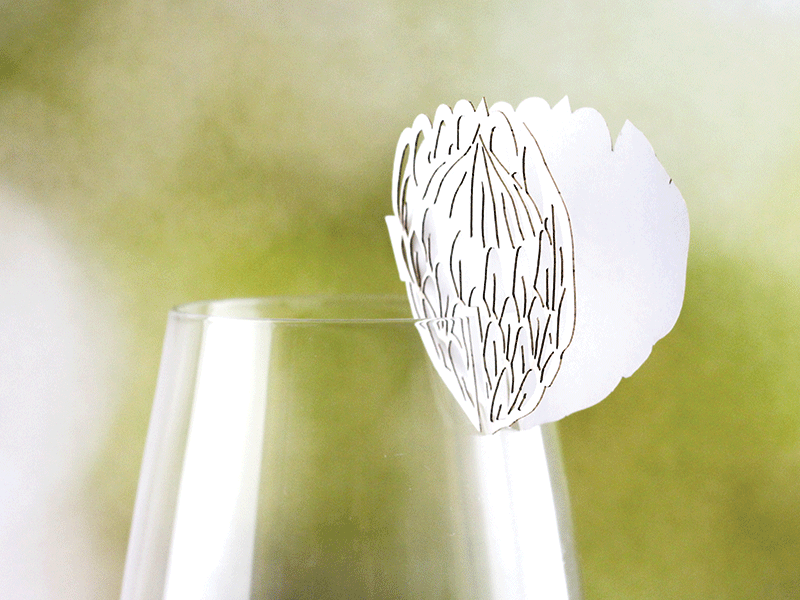 Placecard - Glass Topper - Protea Flourish