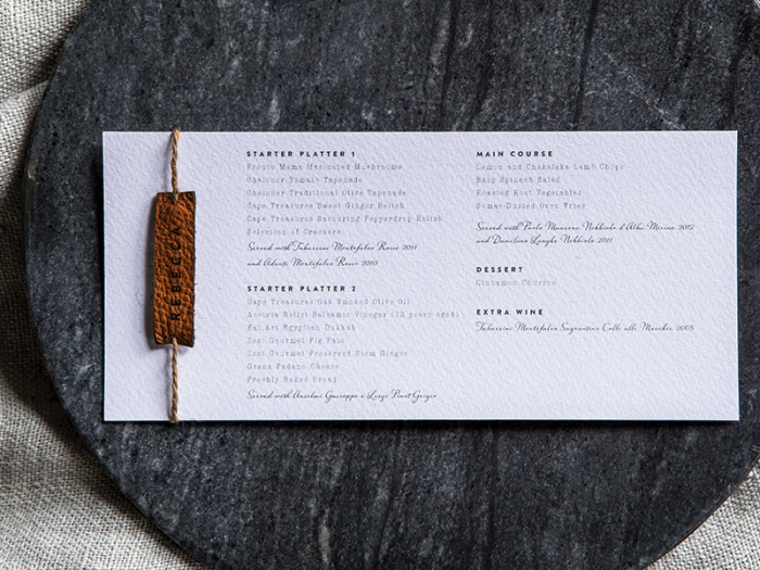 Menu - Flat Card - Artisan Paired
