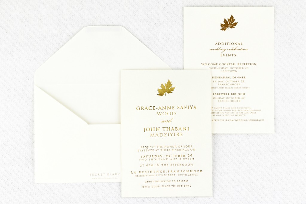 'Tis the Season | www.secretdiary.co.za | Golden Leaf Invitation