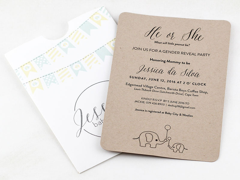 Little Elephants Baby Shower Invitation