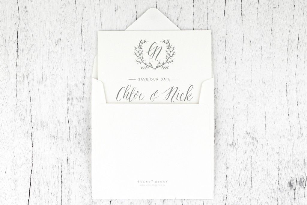 Letter pressed enchantment | www.secretdiary.co.za | Chloe Wreath Invite