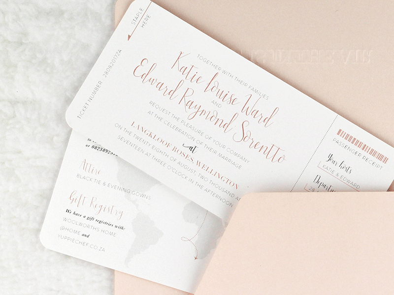 Pocket Boarding Pass - Peach