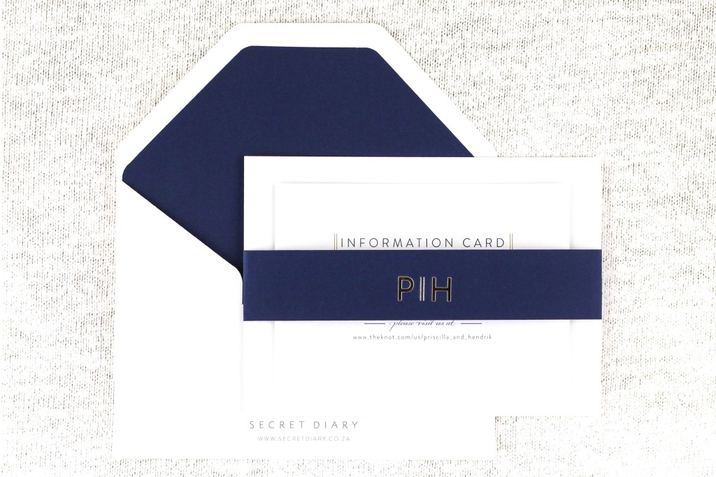 SDI-6505 Priscilla Invitations Navy | www.secretdiary.co.za