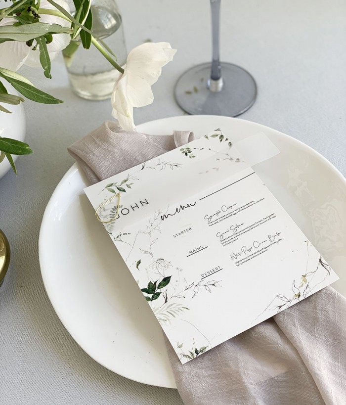 Greenhouse-Menu-Vellum-name card-Paperclip