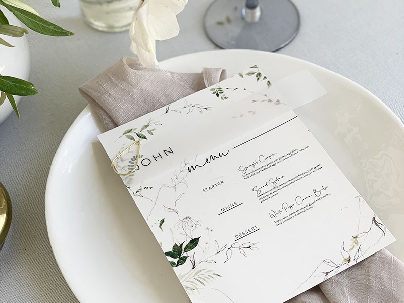 Greenhouse-Menu-Vellum-name card-Paperclip
