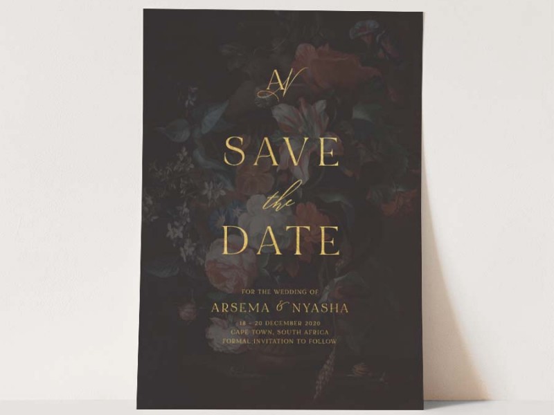 Arsema and Nyasha save the date