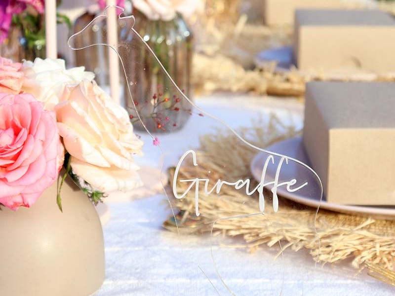 Acrylic giraffe table number