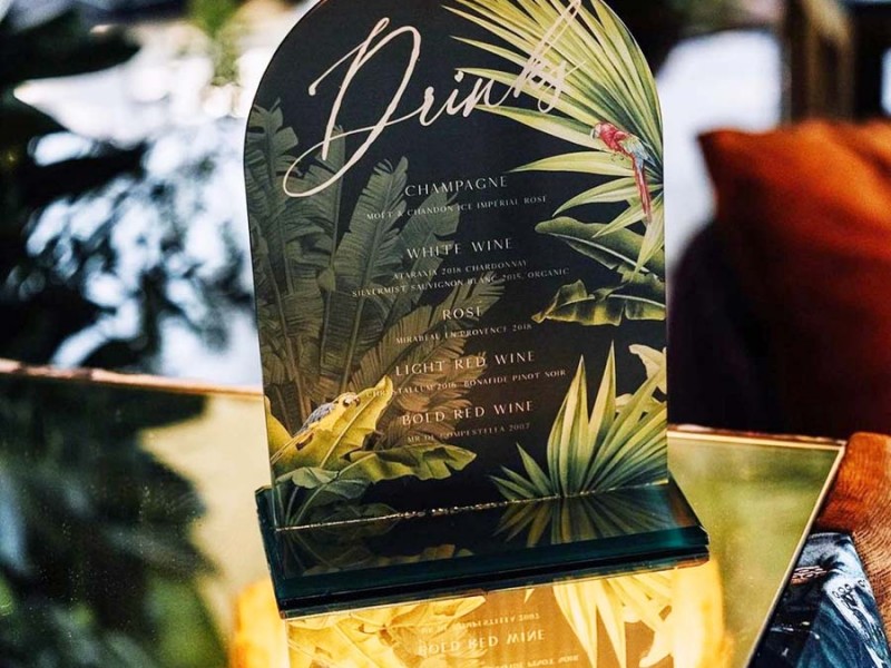 Bonny and Phillip drinks menu