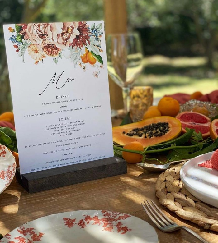 Floral menu