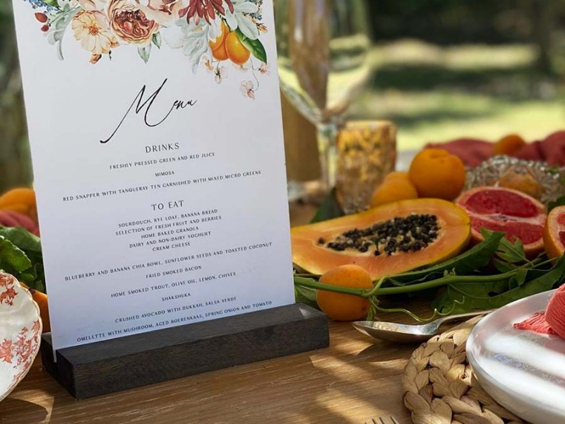 Floral menu