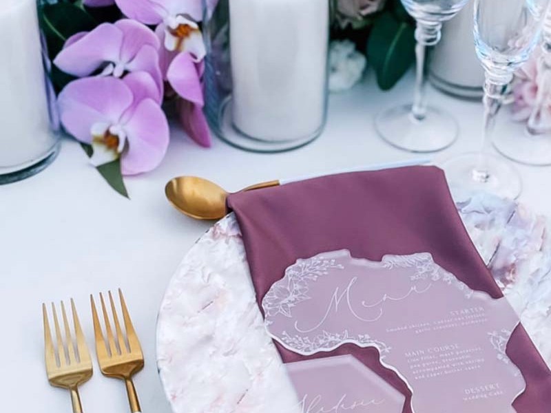 Acrylic african shaped menu