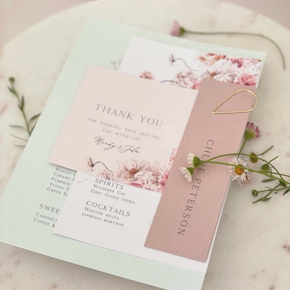 Layered wedding menu