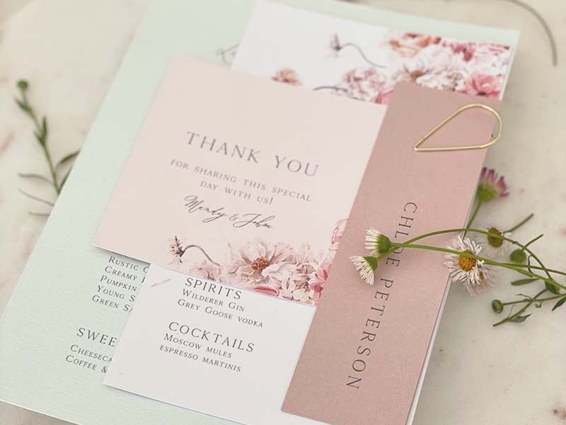 Layered wedding menu