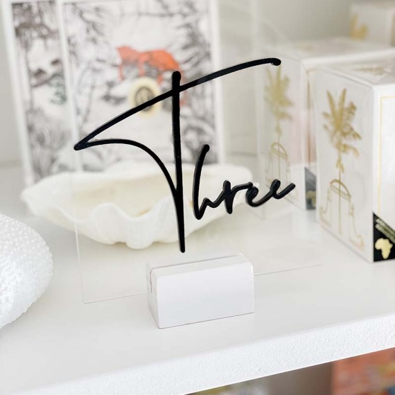 Moder arched acrylic layered table number