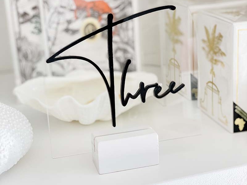 Moder arched acrylic layered table number
