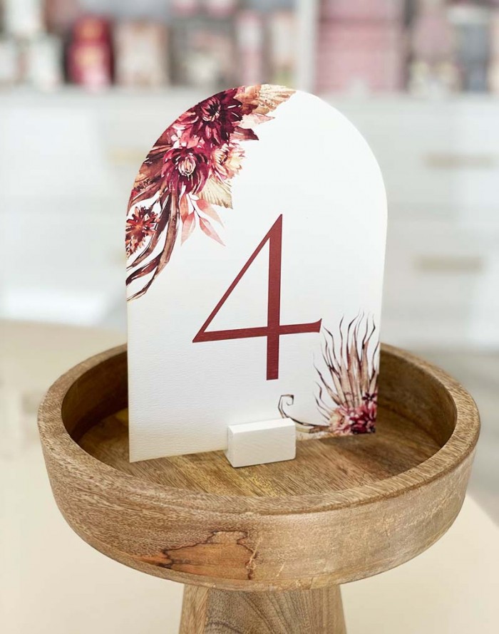 Modern arched table number card