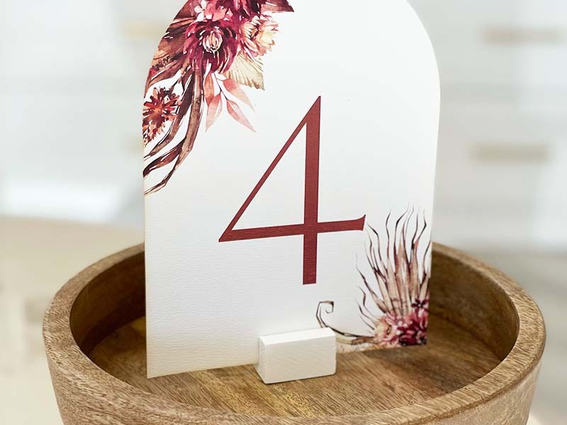 Modern arched table number card
