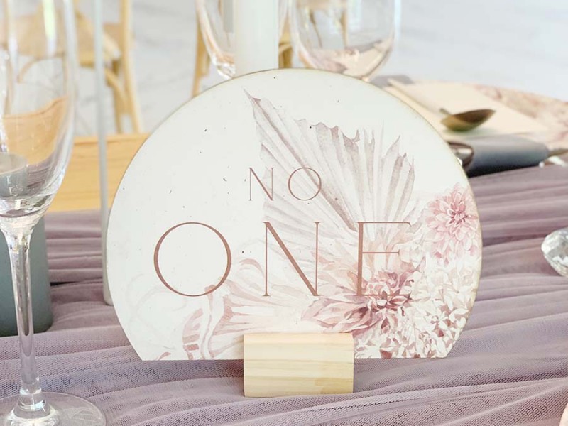 Modern halfmoon table number