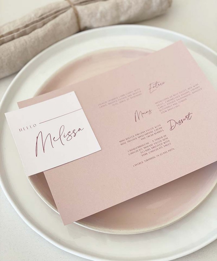 Pink layered menu