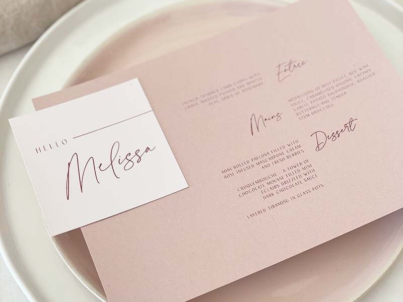 Pink layered menu