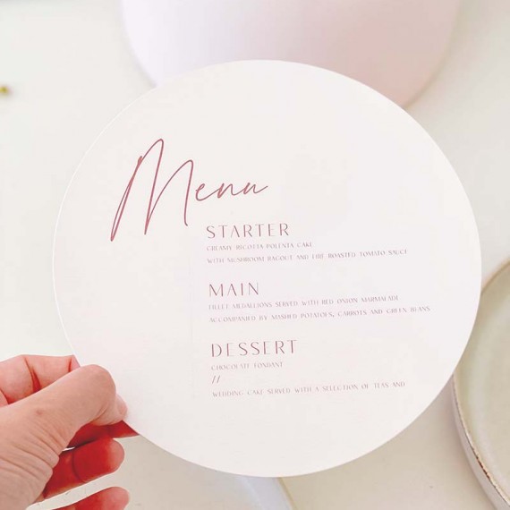 Round menu card