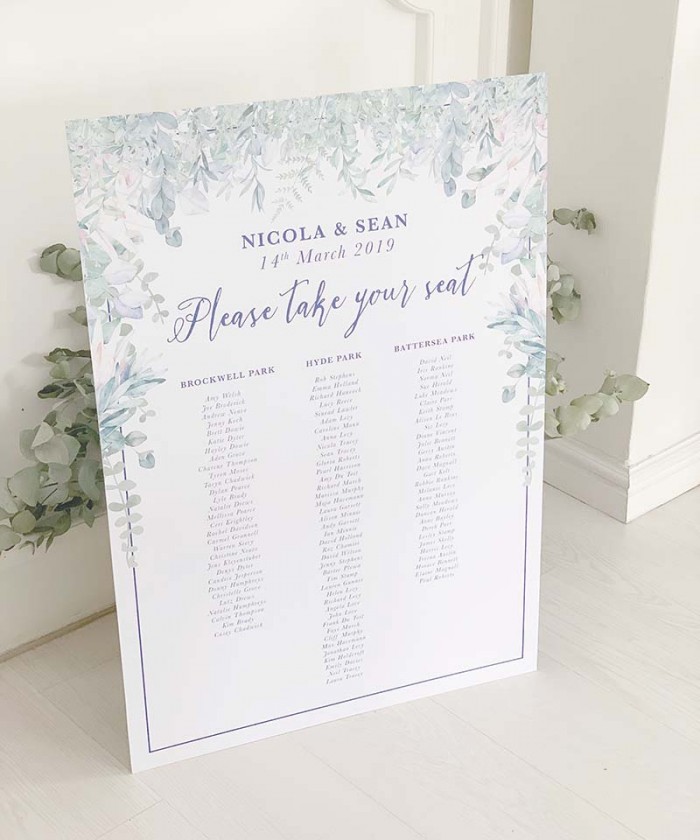 Nicole and Sean seating plan