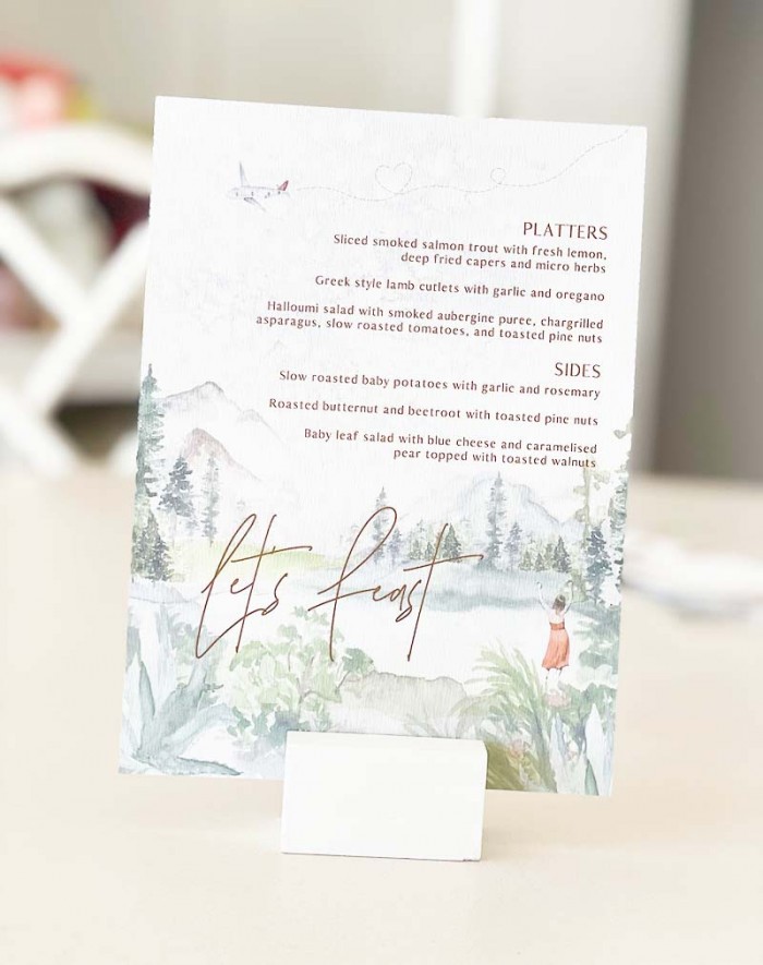 Ashleigh and Seth menu cards