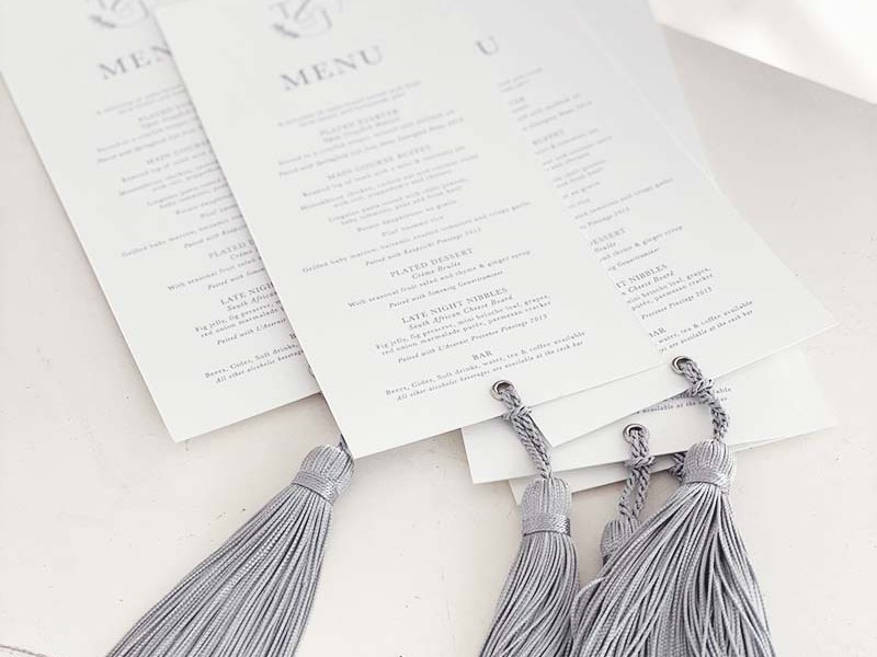 Jordyne and Tiago menus