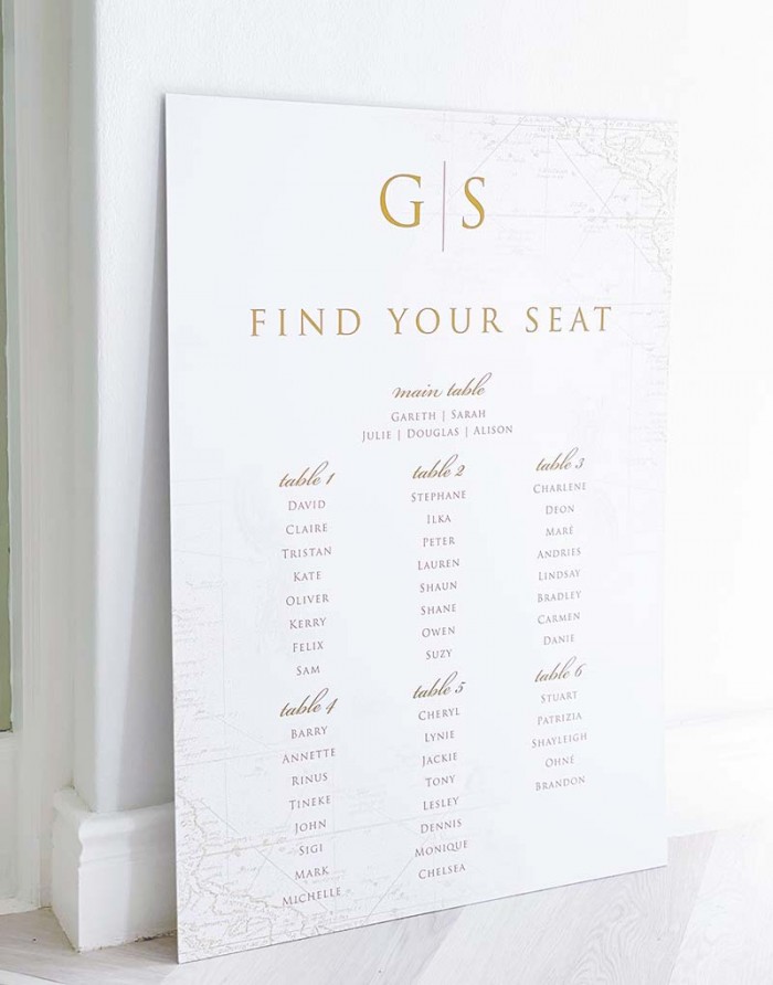 Sarah & Gareth seating plan