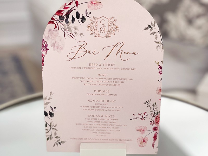 Chelsea and Michiel bar menu 3