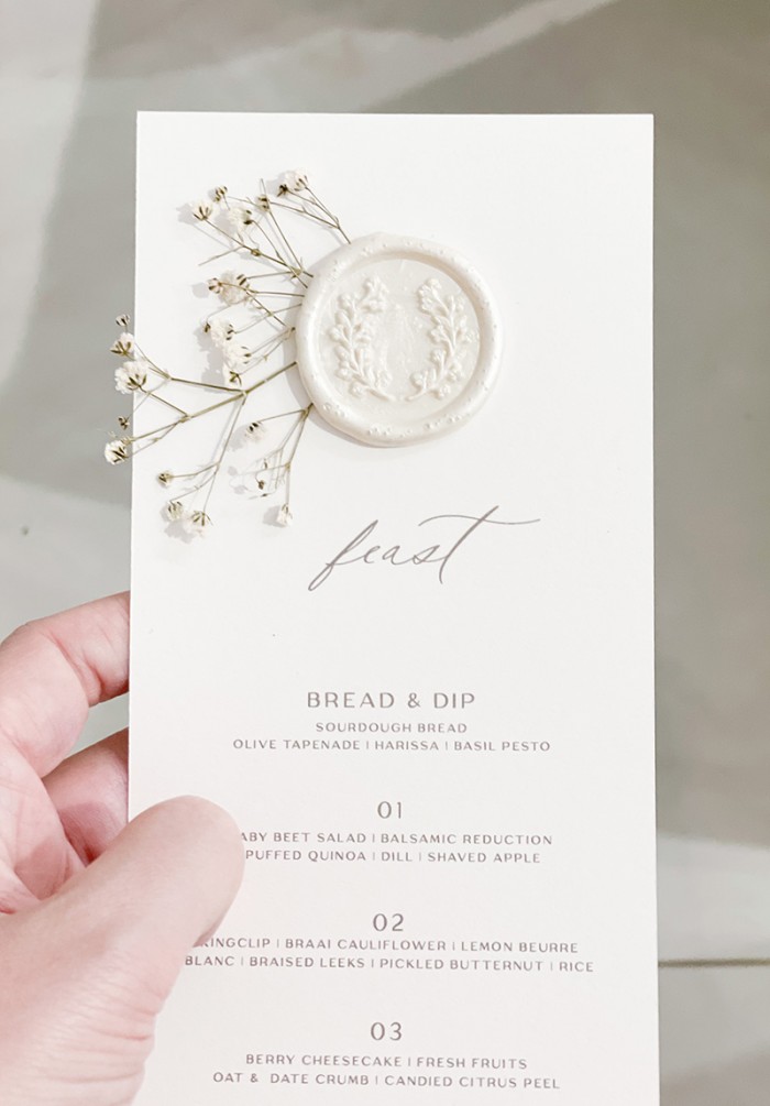 Babies breathe wax seal menu