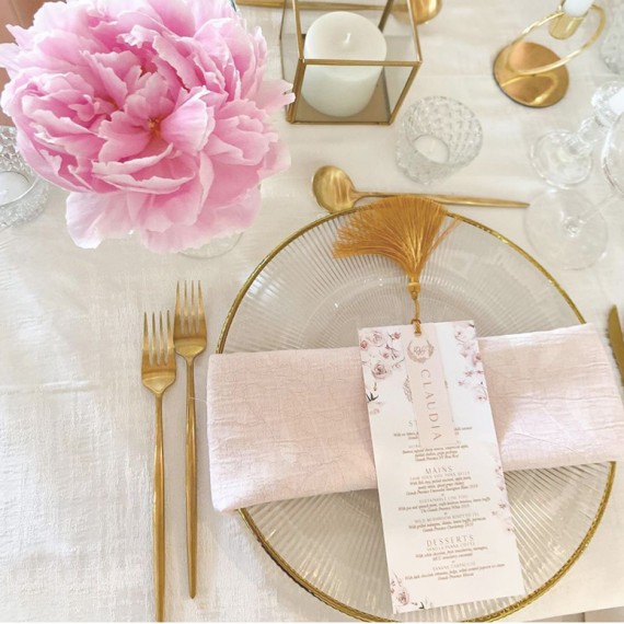Floral tassel menu