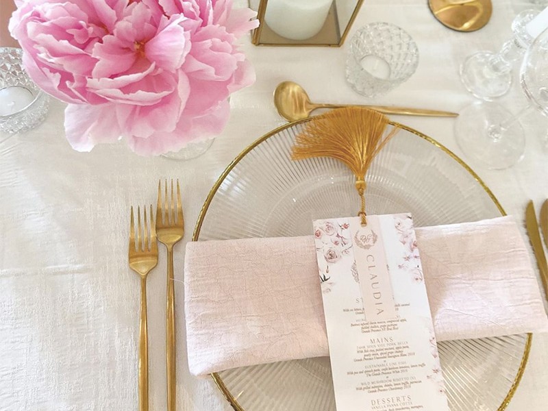 Floral tassel menu
