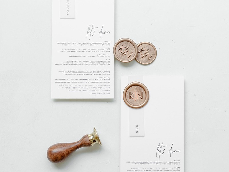 Kayleigh and Nico menu