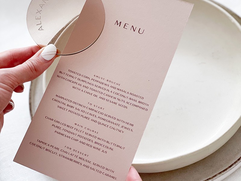 Lara and Andreas menu 3