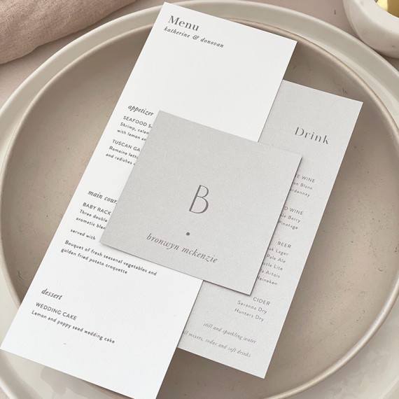 Layered menu and guest name card