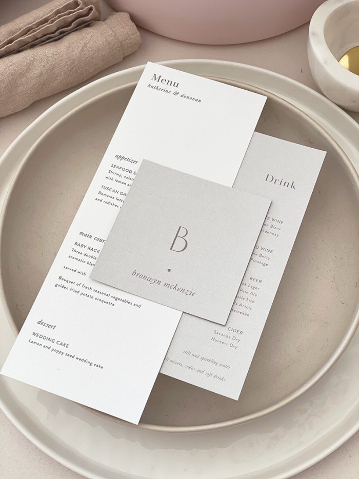 Layered menu and guest name card