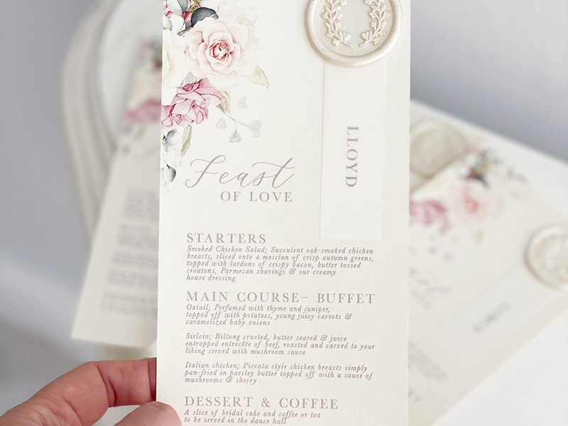 Samantha and Dandre menu