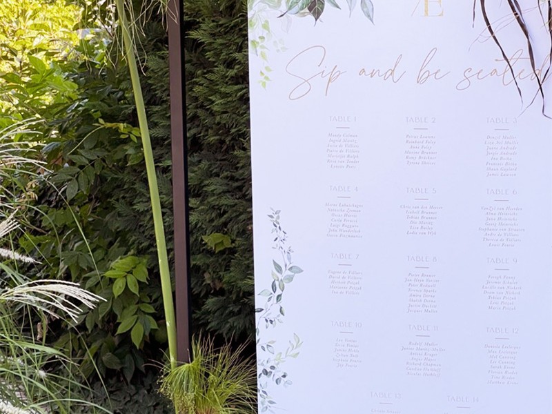 David and Eugene seating plan-yes flowers