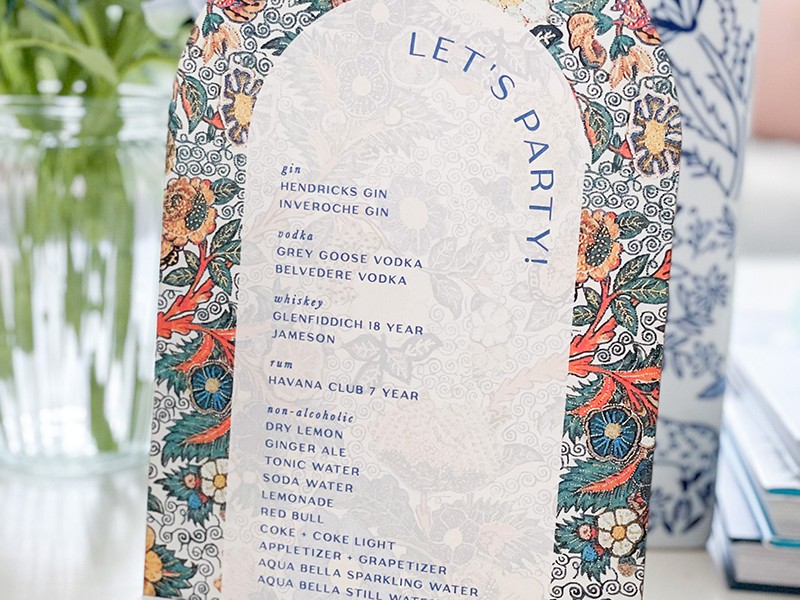 Lara and Andreas bar menu 2