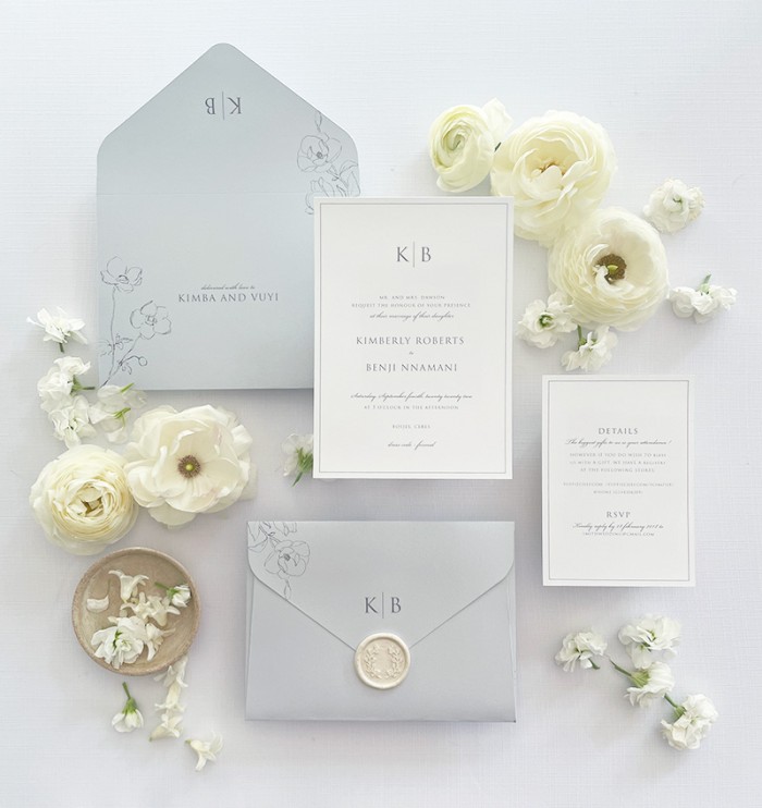 Laurent invitation - grey and powder blue 3