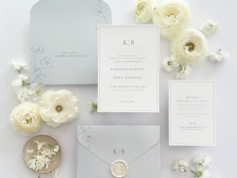 Laurent invitation - grey and powder blue 3