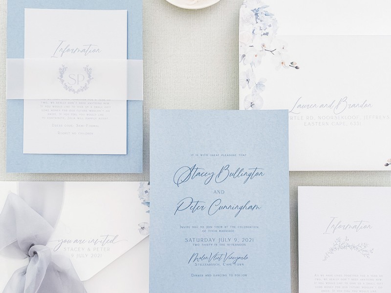 Powdery skies invitation