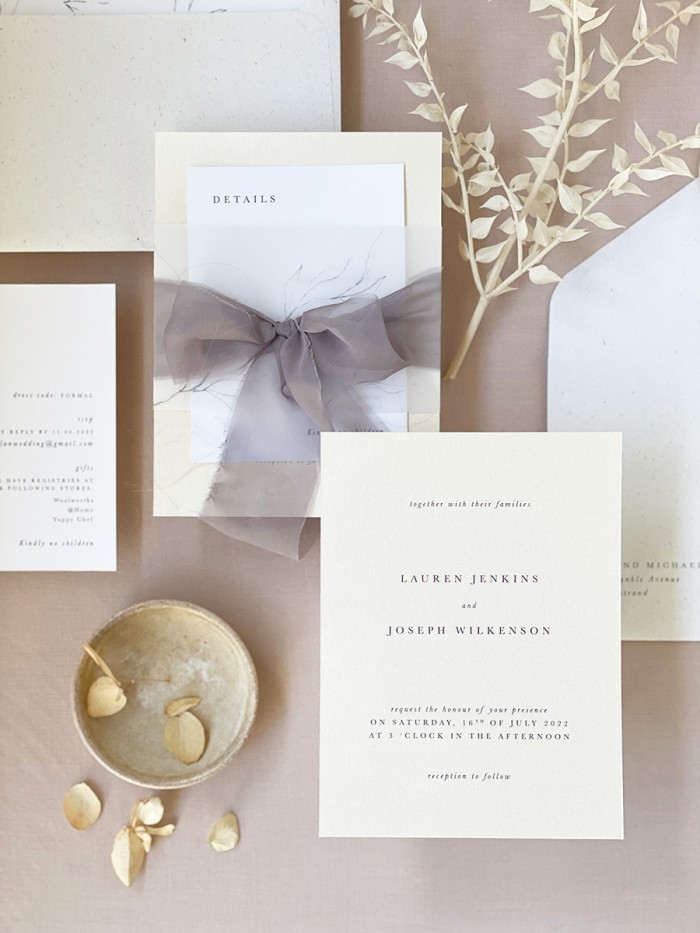 Silver leaf invitation 6