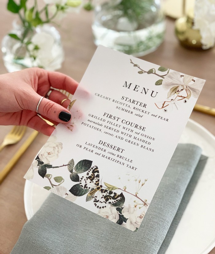 Vellum menu