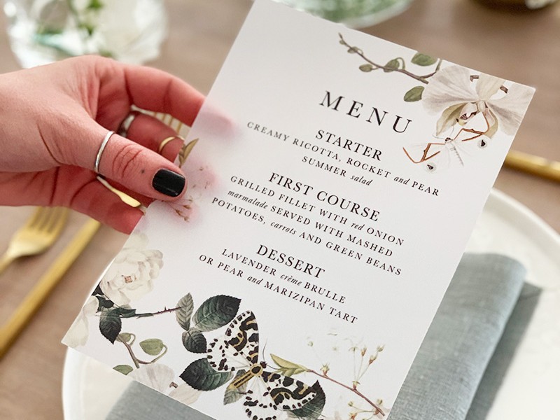Vellum menu