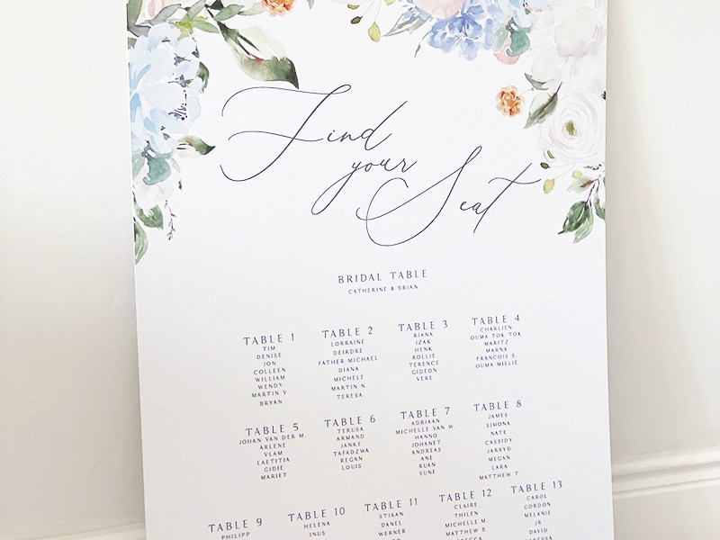 Catherine and Brian seating plan