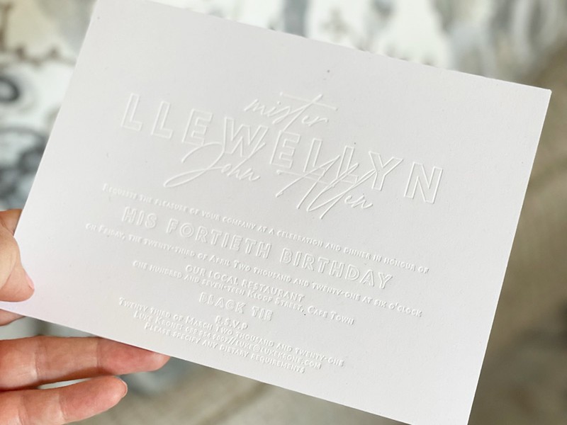 Llewellyn 40th birthday invitation