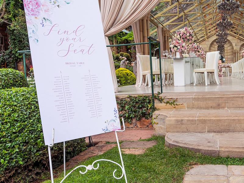 Samantha and Dandre seating plan