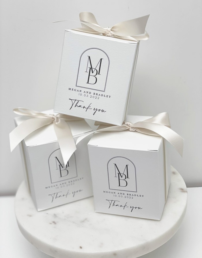 Black white and cream gift favour box